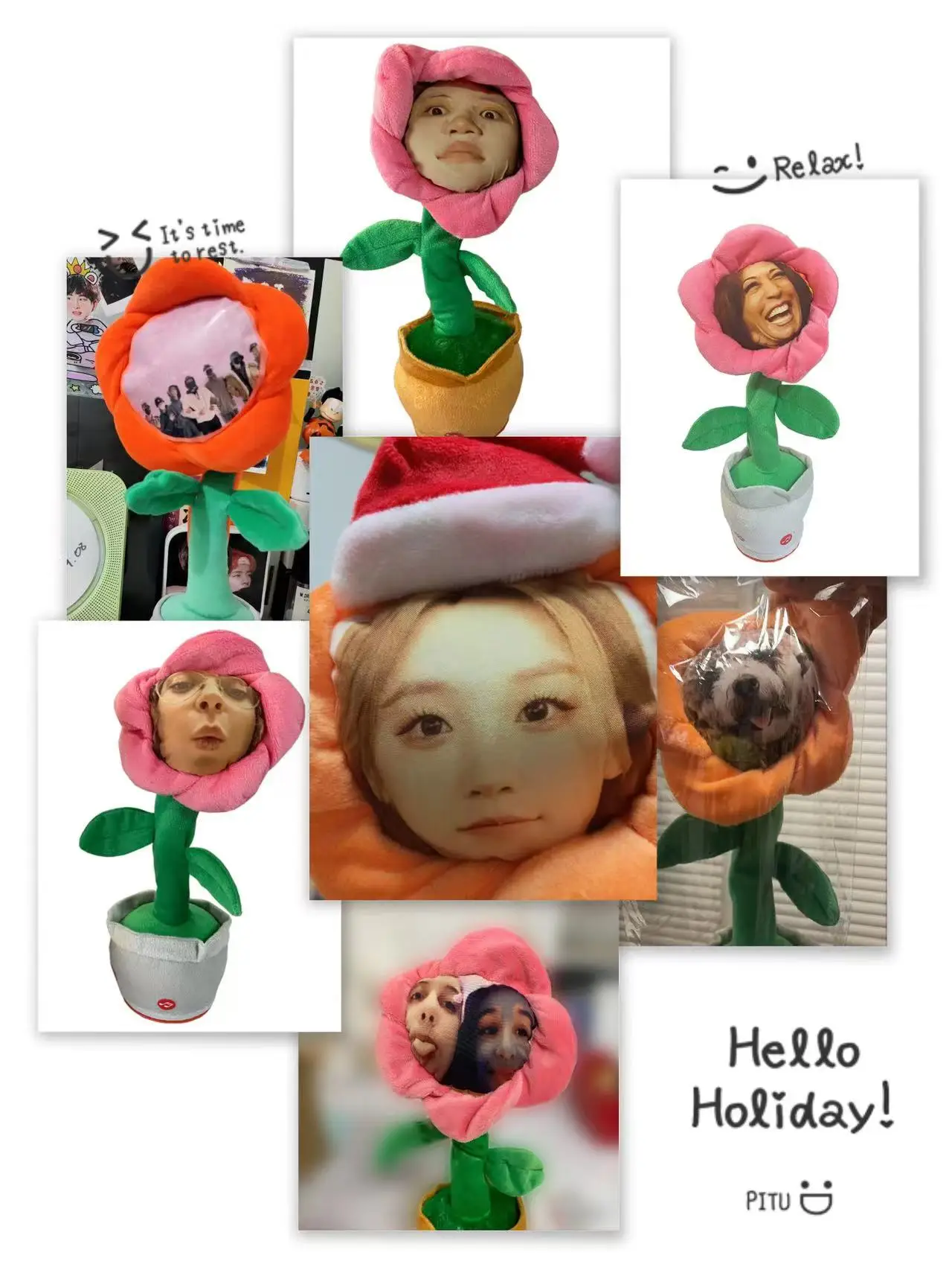 Customized Photo Christmas Birthday Gift Musical Singing Dancing Sunflower Toys 120 Songs Repeat Talking Record Speaking Toy - Image 2