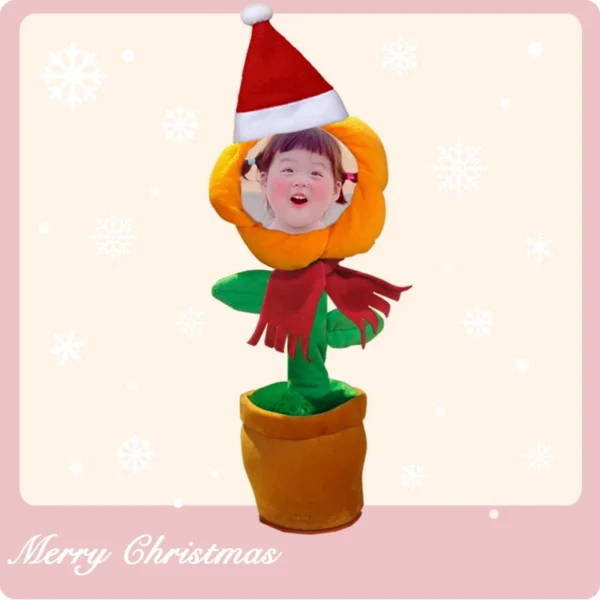 Customized Photo Christmas Birthday Gift Musical Singing Dancing Sunflower Toys 120 Songs Repeat Talking Record Speaking Toy
