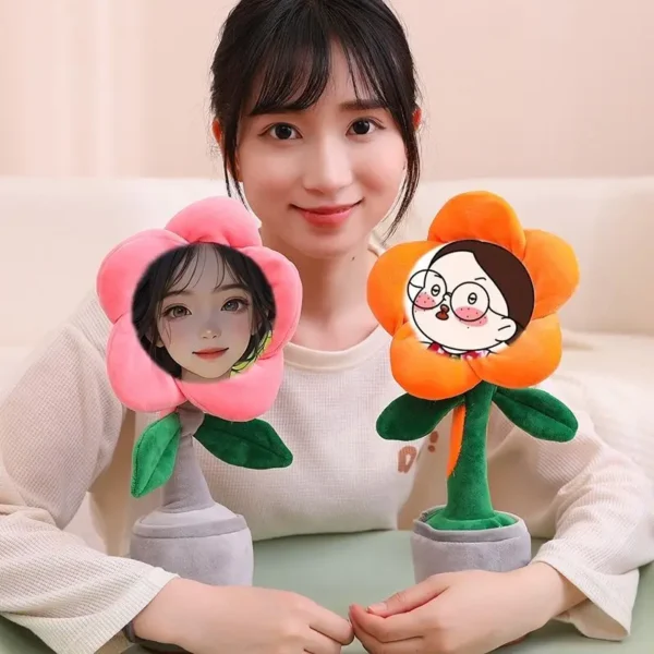 Customized Photo Christmas Birthday Gift Musical Singing Dancing Sunflower Toys 120 Songs Repeat Talking Record Speaking Toy