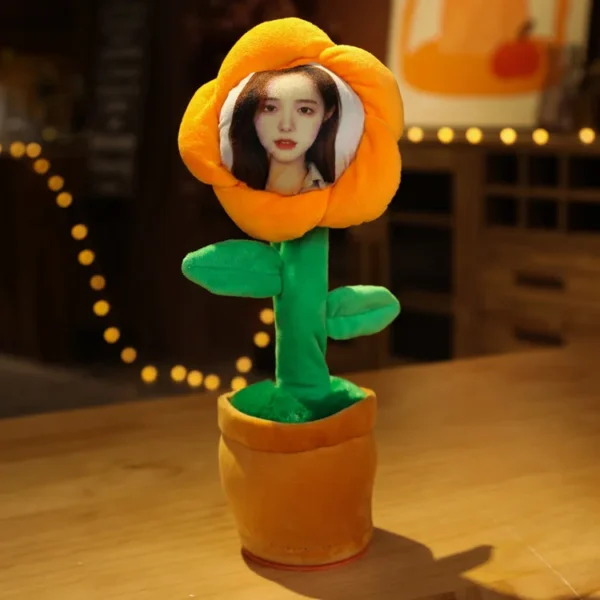 Customized Photo Christmas Birthday Gift Musical Singing Dancing Sunflower Toys 120 Songs Repeat Talking Record Speaking Toy
