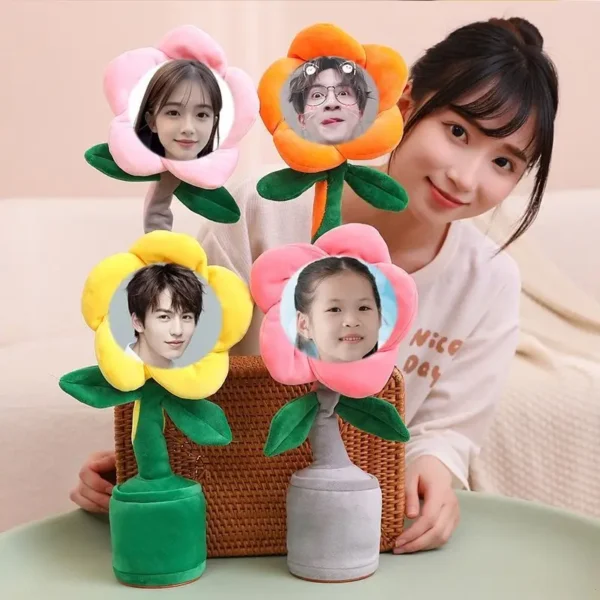 Customized Photo Christmas Birthday Gift Musical Singing Dancing Sunflower Toys 120 Songs Repeat Talking Record Speaking Toy